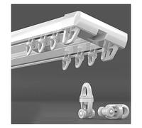 Heavy-Du Double ain Rod - Binario in alluminio per montaggio a soffitto per stanza separata, ideale per interni, balcone, soggiorno e camera da letto.