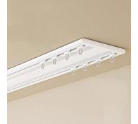 Heavy Du Double Track 2 strati con rulli silenziosi Premium Quali Rod per camera da letto e soggiorno (bianco 2,7 m)