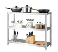 Heavy Du Mensole Sto regolabili a 3 livelli Commerciale Tavolo da Catering Multi Purpose Supporto da Pavimento per Pentole 150x40x80cm