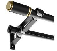 Heavy Du Modern ain Rods 1,4 m Nero Lega di Alluminio Drapery Pole Cilindro Design con Detive End C per Slish Window Trattamenti