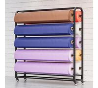 Heavy Du regolabile in tessuto Roll Sto Rack con ruote Commerciale in acciaio nizer per Lar Vinyl Esposizione Campione Asta mobile per un facile accesso