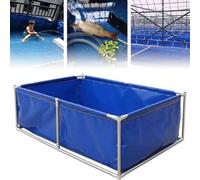 Heavy-Du - Rivestimento impermeabile per laghetto dei pesci, 2 x 1,5 x 0,9 m, supporto ispessito per serbatoio dell'acqua di coltura, antiruggine e resistente alle intemperie, ideale per uso esterno