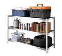 Heavy Du - Scaffale a 3 ripiani in acciaio inox, altezza regolabile, per cucina, magazzino e uso industriale (80 x 30 x 80 cm)