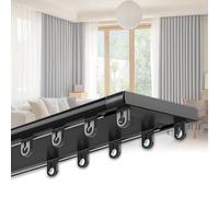 Heavy Du Set di binari Appendiabiti silenziosi in Lega di Alluminio da 6,2 Piedi, Adatti per Il Montaggio a soffitto, Sistema di binari Regolabili con Ganci, Adatti per camere da Letto e Hot