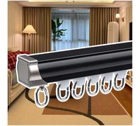 Heavy Du - Sistema di binari da parete (1-6 m) con rulli silenziosi, ideale per divisori, camper, ospedali - Sk nero scorrevole Drop ain Rail (4 m)