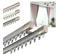 Heavy Du - Supporto a soffitto a doppio binario per divisorio, 2,6 m, guide scorrevoli in alluminio con ruote silenziose in lega, ideale per soggiorno e camera da letto (grigio)