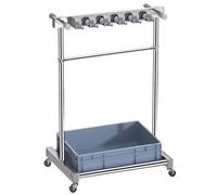 Heavy-Du - Supporto per scopa e mocio, altezza 122 cm, per la pulizia, per casa, lavanderia, scuole, hotel, colore: grigio, 67 x 50 x 1 cm