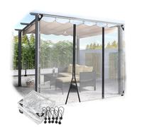 Heavy Du telone trasparente impermeabile con pannelli laterali ered, copertura per baldacchino da esterno 3 x 2 m, per patio, gazebo e campeggio