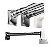 Heavy Du Teon ain Pole No Drillingng Teon Rods Doccia ain Rod regolabile da 40 a 400 cm espandibile con porta e vassoio per carte (grigio310-400 cm)