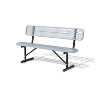 Heavy Duty 2,4 m Outdoor Park Bench con schienale Struttura in acciaio portatile Expanded Metal Mesh per prato Giardino Patio Deck Nero/Grigio Colore