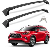 Heavy Duty 260lbs Lockable Cross Bars Roof Racks Fit for Toyota Highlander XLE Limited Platinum Hybrid 2020-2023, Alluminio Crossbar Anti-Theft Metal Lock Keys Black Matte Powder Coated Non-Corrosion