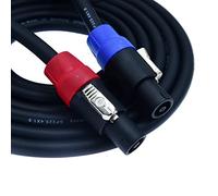 Heavy Duty 2Pack Pro Speakon a Speakon maschio Speaker Wire Lock Cable Coppia 10AWG Patch Professional Audio Cabl Cord con connettore NL4 NL4FC per para bocinas de dj piedi (4 conduttori, 3 m)