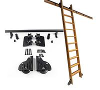 Heavy Duty acciaio al carbonio Rolling Library Ladder Kit scorrevole binario binario binario hardware per un facile accesso sistema a rulli mobile per stoccaggio e organizzazione