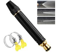 Heavy Duty Adjustable Twist Hose Nozzle Jet Sweeper Nozzle, Adjustable Nozzle Jet Sweeper, Metal Outdoor Watering Attachment for Driveway, Car, Garden Cleaning (1Set)