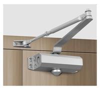 Heavy Duty Automatic Door Close 25-80KG, Dual Spring & Hydraulic Buffer con chiusura a velocità regolabile, Universal Door Stopper Hardware 1 Set (Silver M)