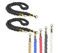 Heavy-Duty Barrier Ropes Crowd Control,Multi-Color Optional Stanchion Hemp Rope, Queue Barrier Twisted Rope for Hotel Celebration(Black,2.7m/8.9ft/106inch)