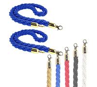 Heavy-Duty Barrier Ropes Crowd Control,Multi-Color Optional Stanchion Hemp Rope, Queue Barrier Twisted Rope for Hotel Celebration(Blue,1.5m/5ft/59inch)