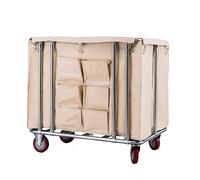 Heavy Duty Beauty Salon Trolley Cart with Washable Linen Storage Bags for Schools Hotels And Laundries Beige