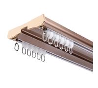 Heavy Duty Blackout Curt k System 1 m-6 m regolabile silenzioso asta in alluminio per camera da letto divisorio e finestra a golfo, facile da installare, finitura oro rosa