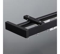 Heavy Duty Blackout Curt Track SetDouble Rail System per montaggio a soffitto/parete, funzionamento silenzioso, struttura in alluminio, ideale per soggiorno e bagno (3,6 m)