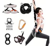Heavy Duty Bungee Dance Cord Kit - Natural Latex Elastic Bungee Rope with Complete Mounting Accessories, Comfortable Harness for Fly Yoga, Dance & Fitness Training(X-Large)