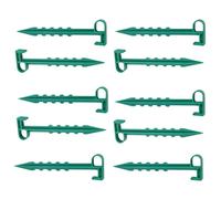 Heavy-Duty Camping-Pegs - 10-Piece Serrated Spike Hook Set, Portable Ground Stakes For Tents, Tarps, Awnings And Shade Nets, Strong Outdoor Anchoring Solution | Lawn Use During Backyard Camping-And Ou