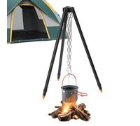 Heavy Duty Camping Tripod Grill - Adjustable Hanging Pot Holder | Alluminio Lega Campfire Stand For Dutch Ovens & Coffee Pot | Outdoor Cooking Tripod For Barbecue & Survival