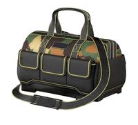 Heavy Duty Canvas Tool Bag - 24oz Thickened Contractor-Grade Electrician Tool Tote. Multi-Functional Repair & Installation Bag With Reinforced Base, Multiple Pockets, Padded Handle. Job-Site Portable.