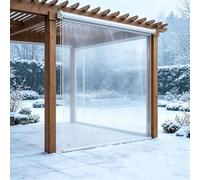 Heavy Duty Clear Waterproof Roller Blinds, Transparent PVC Roll Up Shades | Outdoor Weatherproof Pergola Side Shades with Grommet, All-Weather Protection Balcony Wind Screen Blind(B170xH250cm)