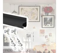 Heavy Duty ClipRail - Sistema per appendere quadri, regolabile, 1 m, con cavo da 2,5 m e 3 ganci, ideale per cornici, disegni e vasi di fiori, facile da installare, kit da galleria