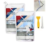 Heavy-Duty Concrete Crack Repair Adhesive, 2025 Upgrade Self Leveling Concrete Crack Filler, Quick-Drying Waterproof Sealing Adhesive, for Home Repairs, Floor Wall Roof Cracks (White*500g,2pcs)