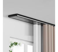 Heavy Duty Conjoined Double Track Montaggio a soffitto Ra - Asta per finestra in alluminio per camper soggiorno e camera da letto ospedaliera 1 m (3,3 piedi) nero
