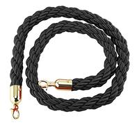 Heavy-Duty Crowd Control Queue Line Barrier,Restaurants Wedding Hemp Twisted Stanchion Rope, for Hotel Celebration, 2 3 5 7 10 Ft Long(Black,0.6m/2ft/24inch)