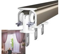 Heavy Duty Curtain Track Ceiling Wall Mount Curtain Track Rail Binario per Tende in Alluminio con Puleggia per Tende Binari per Tende Indoor Outdoor Facile da Installare, Gold, 400cm