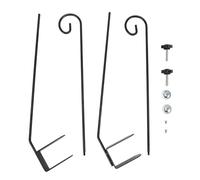 Heavy Duty Deck Hook 2 Pack | 80cm Adjustable Hanger for Bird Feeders/Planters/Lanterns | Weatherproof Iron Construction with Protective Coating | Easy Install Clamp On Rail