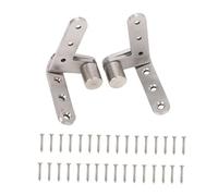Heavy Duty Door Pivot Hinges 270 Degree | 130lbs High Load Stainless Steel Inset Hinge | Left Right Rotating for Cabinets/Cafe Doors/Fence | Brushed Silver Finish
