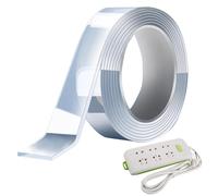 Heavy Duty Double Sided Tape - Transparent Adhesive Mounting Strips, Extra Strong Reusable Wall Tape, Waterproof Bonding High Tack Sticky Roll, Multipurpose Clear Adhesive, Flexible Mount | Ad