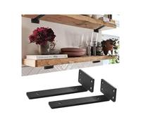 Heavy Duty Floating Shelf 2PCS Brackets Accessories Metal Black Coated Wall Support Mount Cast Iron Shelves Adatto per garage e bagni(300mm)