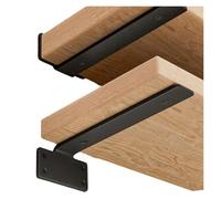 Heavy Duty Floating Shelf Black Metal Tall Bearing Suspended L Brackets Hidden Wall Supports Fixed Partition Storage Rack Adatto per garage e bagni(20cm)