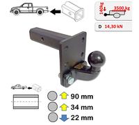 HEAVY DUTY Gancio di traino 50x50 per US pour DODGE Durango II 2004-2009