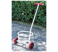 Heavy Duty Garbage Cans Transport Wagon Hand Truck & Bucket Cart with Large Wheels for Moving Trash Cans(Milk,9 cm)