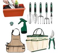 Heavy Duty Gardening Set - 11 Piece Garden Tool Kit With Apron & Storage