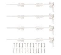 Heavy Duty Gate Drop Rod | 18 Inch Cane Bolt for Wood/Metal Fence Doors | 4 Sets Ground Latch Pin with Brackets & Screws