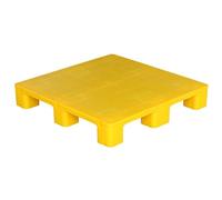 Heavy Duty HDPE Plastic Pallet, Non-Slip, Forklift Entry, Stackable, Weather Resistant for Warehouse Storage & Logistics Transport(Yellow,80x80x13cm/31x31x5.1in)