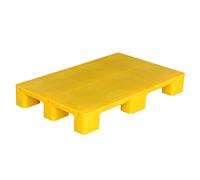 Heavy Duty HDPE Plastic Pallet, Non-Slip, Forklift Entry, Stackable, Weather Resistant for Warehouse Storage & Logistics Transport(Yellow,100x60x13cm/39x23x5.1in)