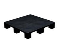 Heavy Duty HDPE Plastic Pallet, Non-Slip, Forklift Entry, Stackable, Weather Resistant for Warehouse Storage & Logistics Transport(Black,80x80x13cm/31x31x5.1in)