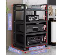 Heavy Duty HiFi Audio Video Rack con Ruote | Mobile multimediale regolabile per soggiorno | Supporto stereo da pavimento | Elegante finitura bianca per uso domestico