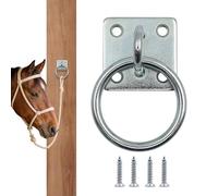 Heavy Duty Horse Tie Ring, Square Wall-Mounted Fastener, Tie Down Loop with Solid Metal Build, Stall Hardware Ring, Equine Rings with Durable Design, Horse Tack for Bridle Training Wall Mounted Rings