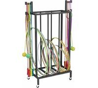 Heavy Duty Jump Hoop Rope Storage rack, supporto mobile in metallo, salvaspazio, carrello espositore hula hoop con ruote, per casa, palestra, ufficio