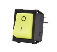 Heavy Duty KCD4-201 Rocker Switch No Light 30A 250VAC ON OFF DPDT Double Pole Single Throw Green Yellow Black 1Pcs(Green Actuator,30A 250VAC)
